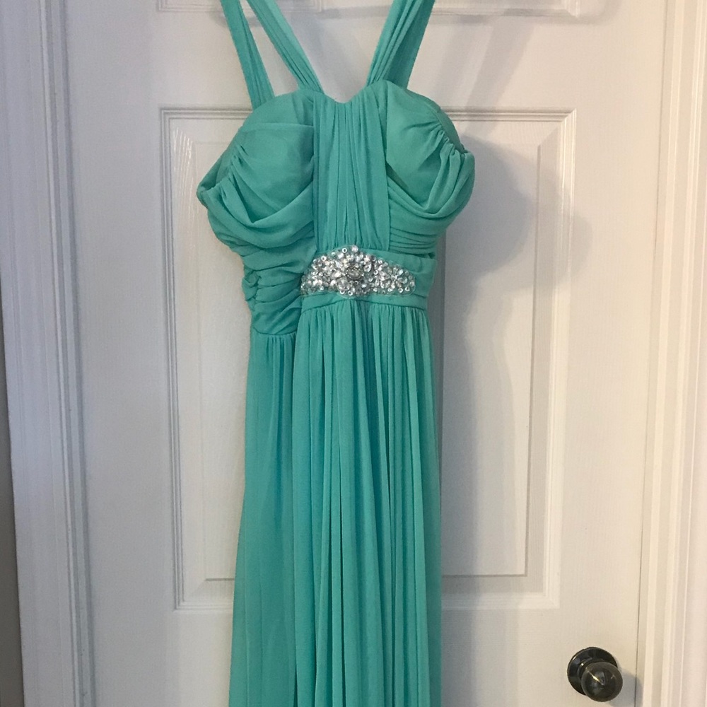 Mint free prom style gown